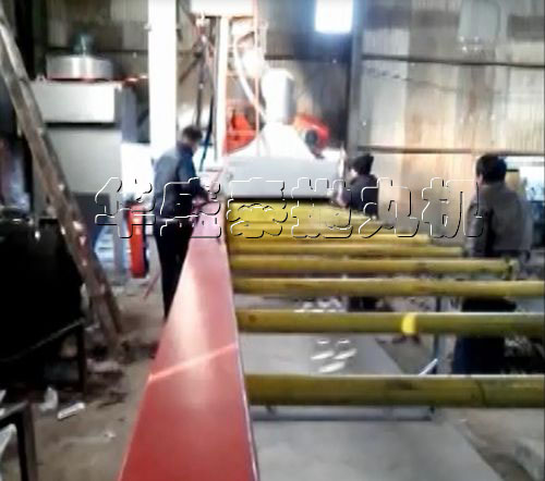 圓鋼拋丸機工作現場 圓鋼拋丸機工作現場